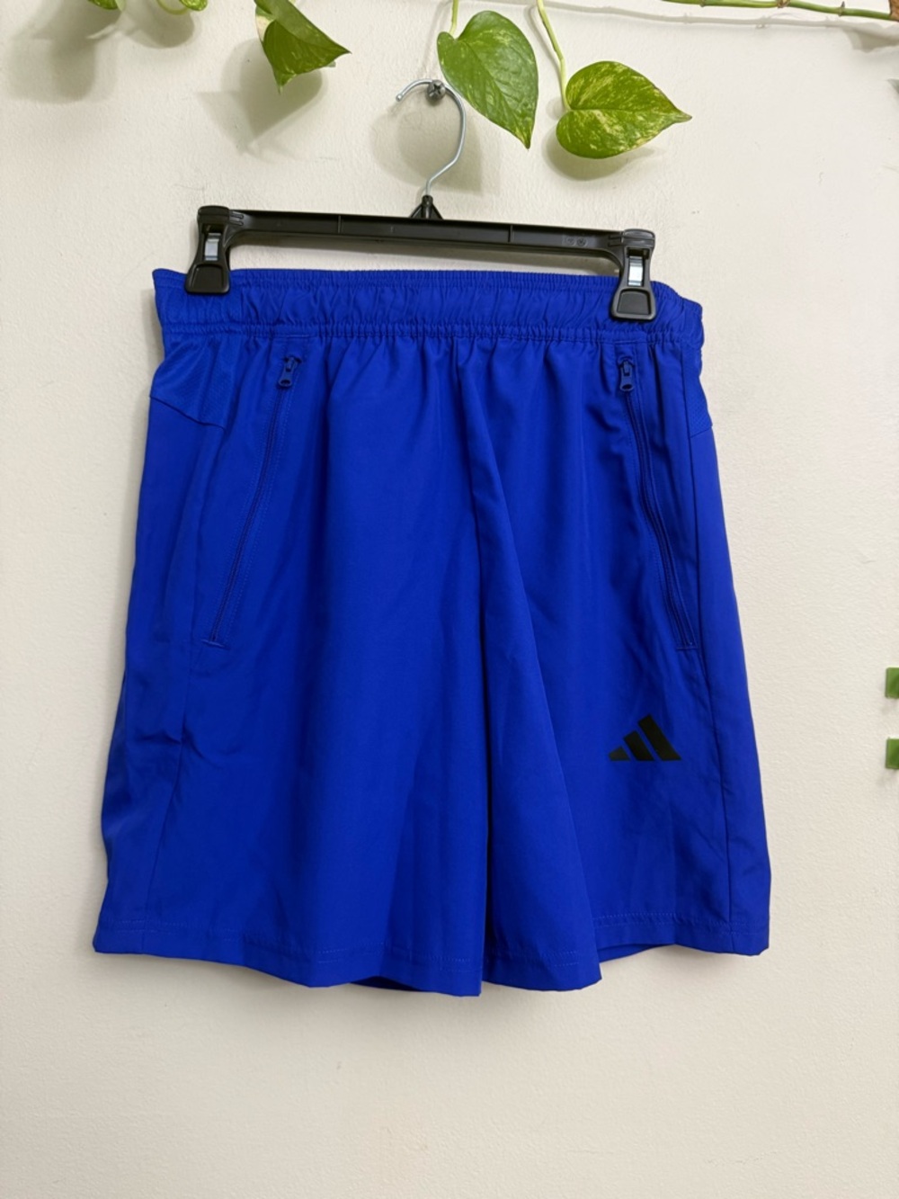 adidas Blue Athletic Zip-Pocket Shorts